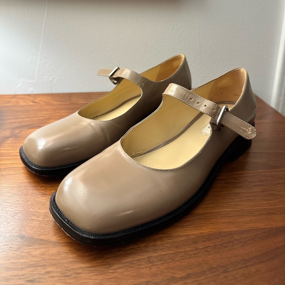 Sandy Liang Taupe Mary Jane Flats Size 39